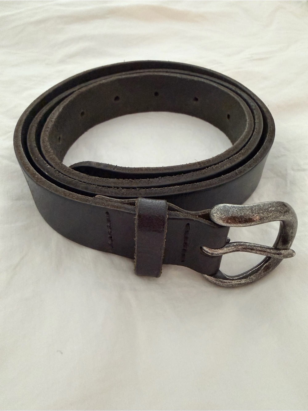 Black leather belt